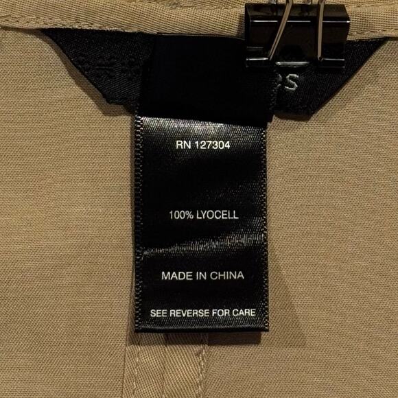 Ali Miles Tunic Top 3/4 Sleeve Cowl Neck Lagenlook Minimalist Neutral Tan Large - Picture 4 of 8